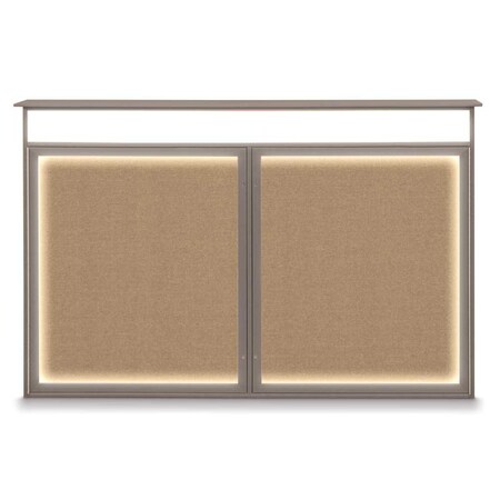 United Visual Products Open Faced Traditional Rounded Corkboard UV647ARC-WHITE-CORK